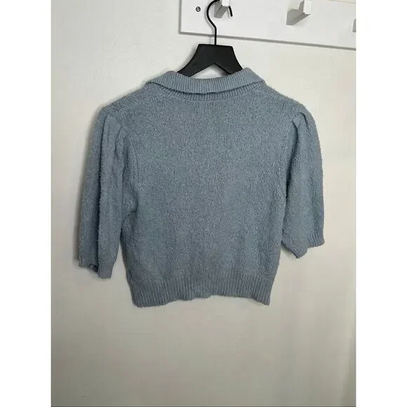 Reformation Half Sleeve Sweater | Blue in Small - Picture 2 of 7